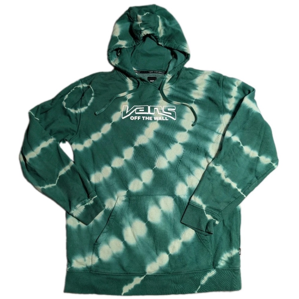 Vans Off The Wall Green And White Tye Dye Hoodie Medium